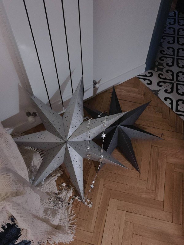 Звёзды для декора, мешочек с лентами, гирлянды новогодние 9