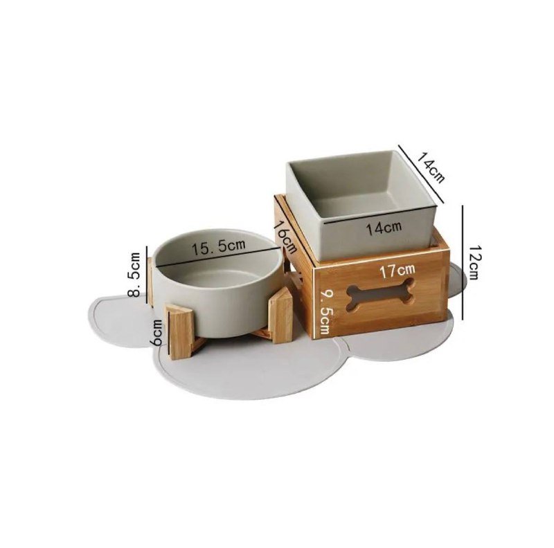 Двойные керамические миски для собаки на подставке 4