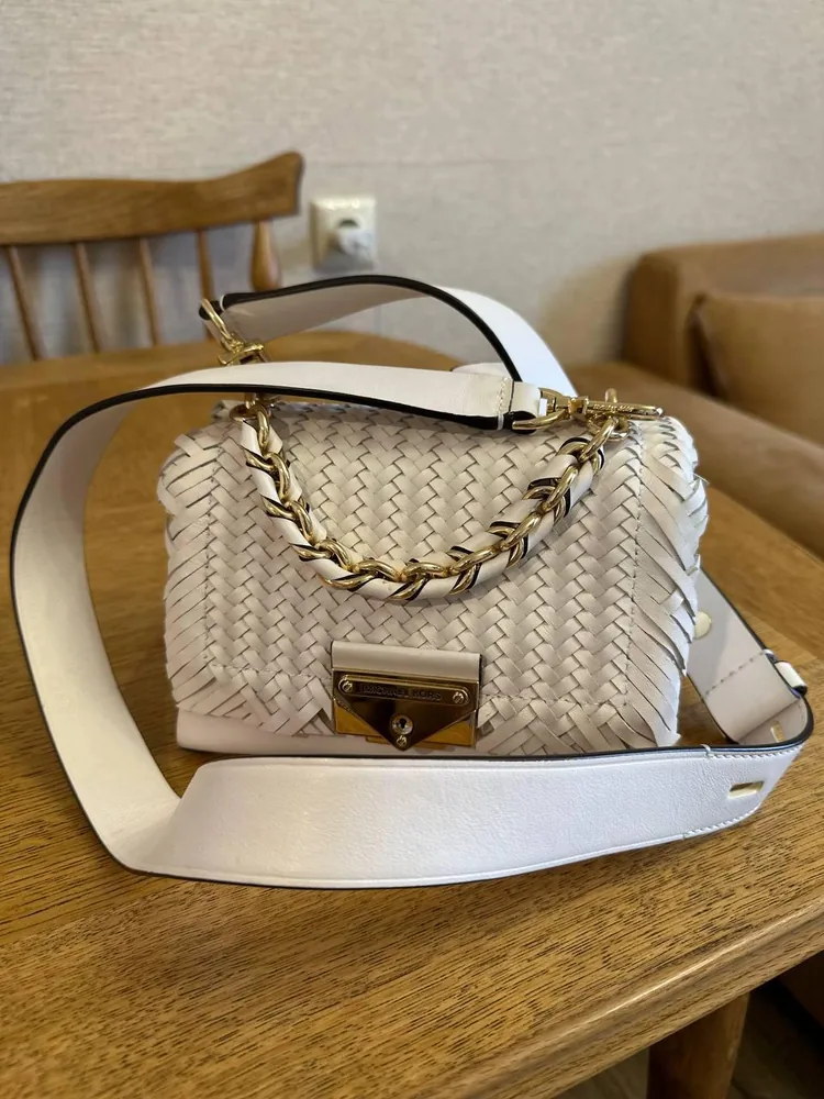 Michael Kors Cece Woven Leather Crossbody Bag 1
