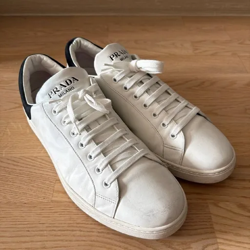 Prada white leather sneakers