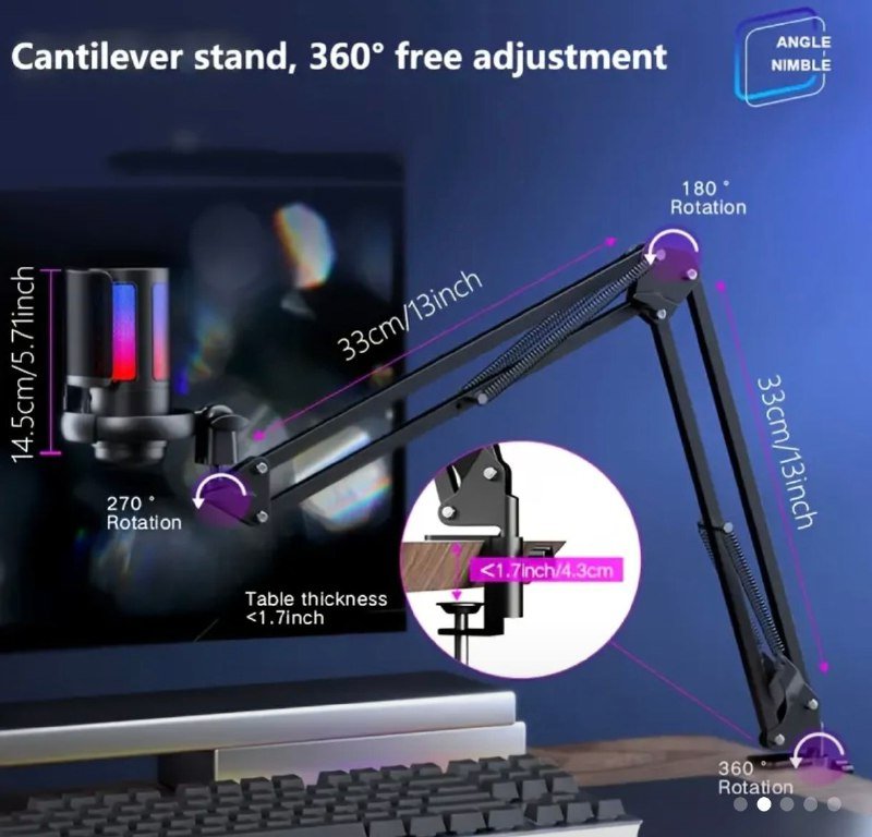 Микрофон BOMGE RGB на стойке 2