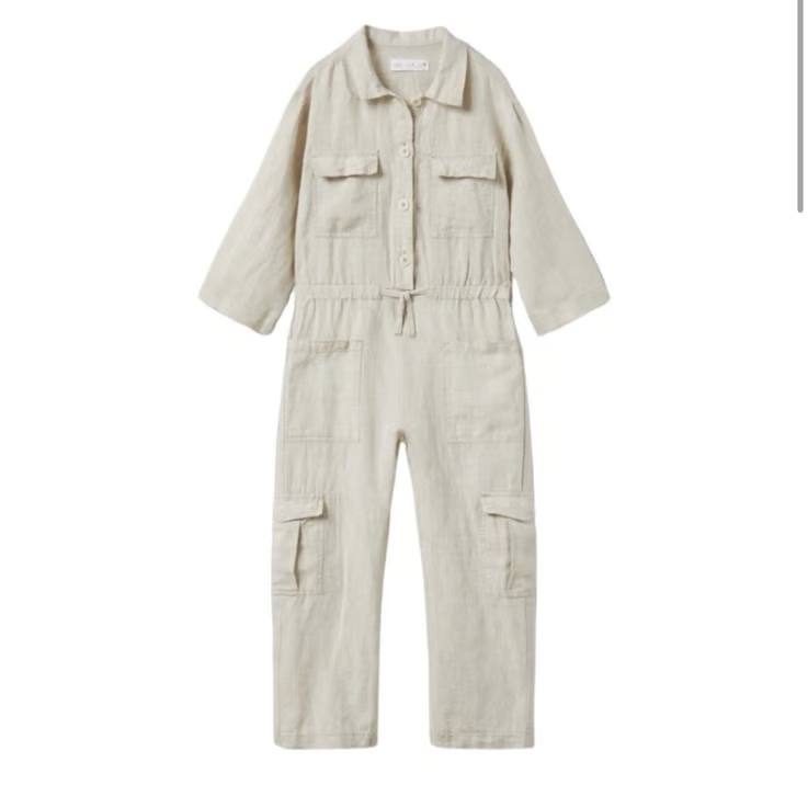Льняной комбинезон для девочки Zara, размер 128 см