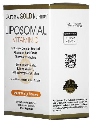 Липосомальный витамин C со вкусом апельсина California Gold Nutrition 6 мл 3
