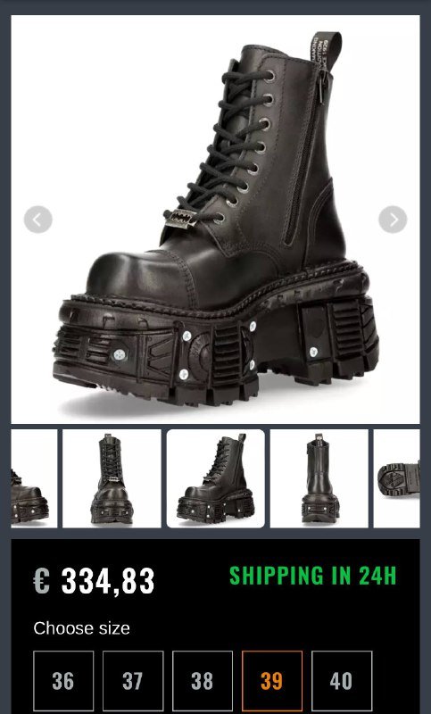 Ботинки NEW ROCK CRUST NEGRO размер 39