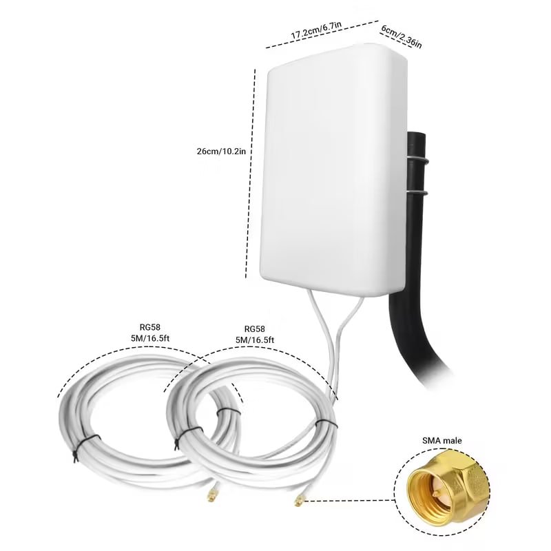 Направленная антенна 2x2 MIMO с кабелем 5 м SMA