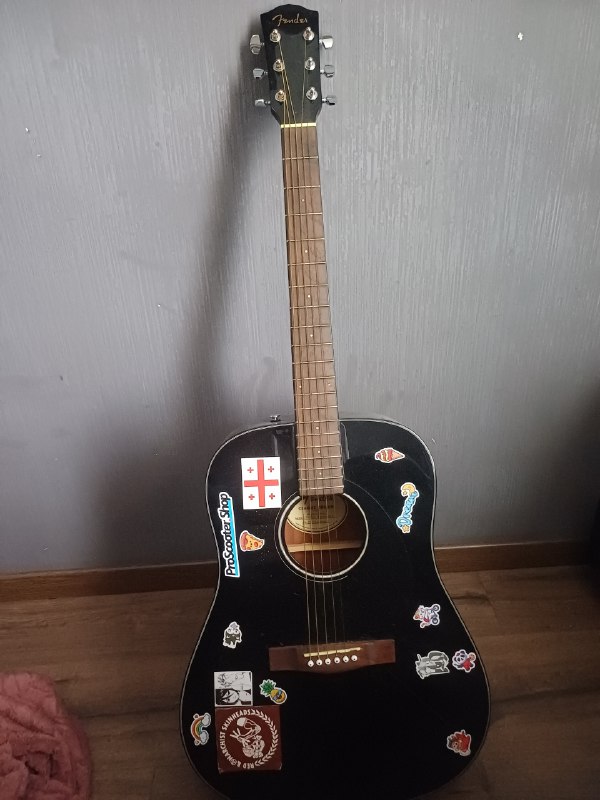 Гитара акустическая Fender чёрная 2