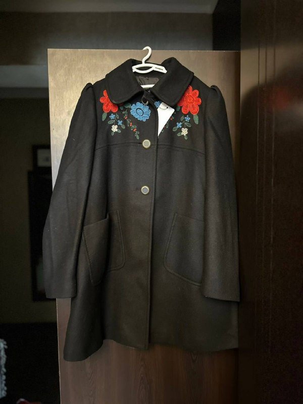 Чёрное пальто Zara, размер M