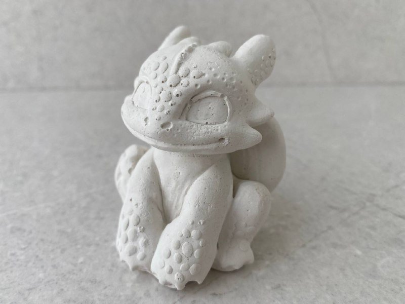 Беззубик дракон из гипса для раскрашивания, 2 дракончика и краски