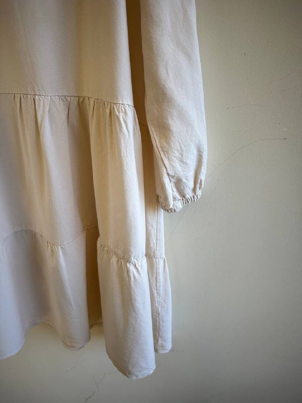 Базовое однотонное платье-туника UP2 светло-бежевое 100% коттон 3