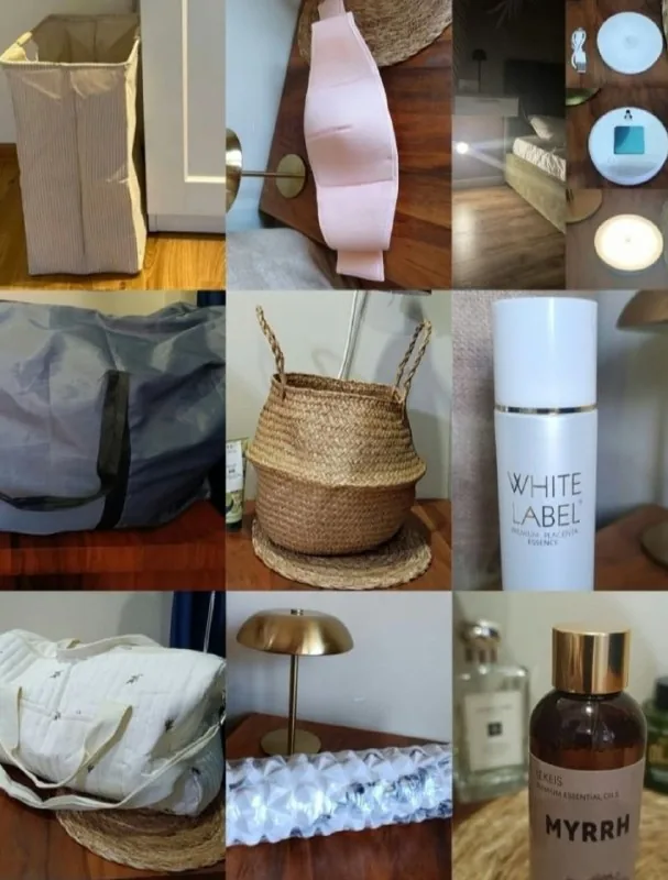 Бандаж, ночник, сумка, корзины, массажный ролл, масло, наборы, часы и посуда 1