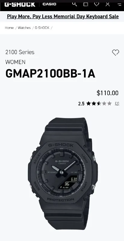 Casio G-SHOCK GMA-P2100BB-1A 1