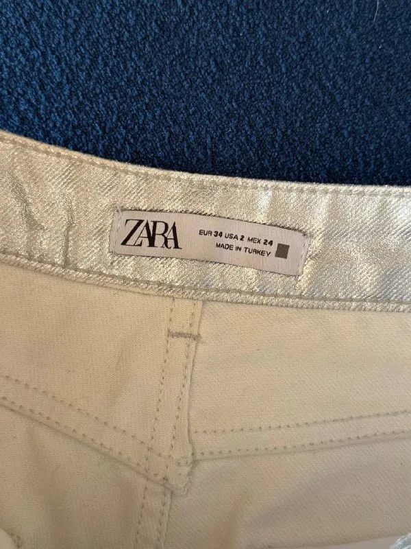 Серебристые джинсы Zara, размер S 1
