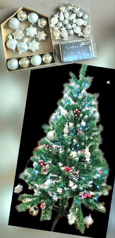 Елка новогодняя 120см с игрушками и гирляндой