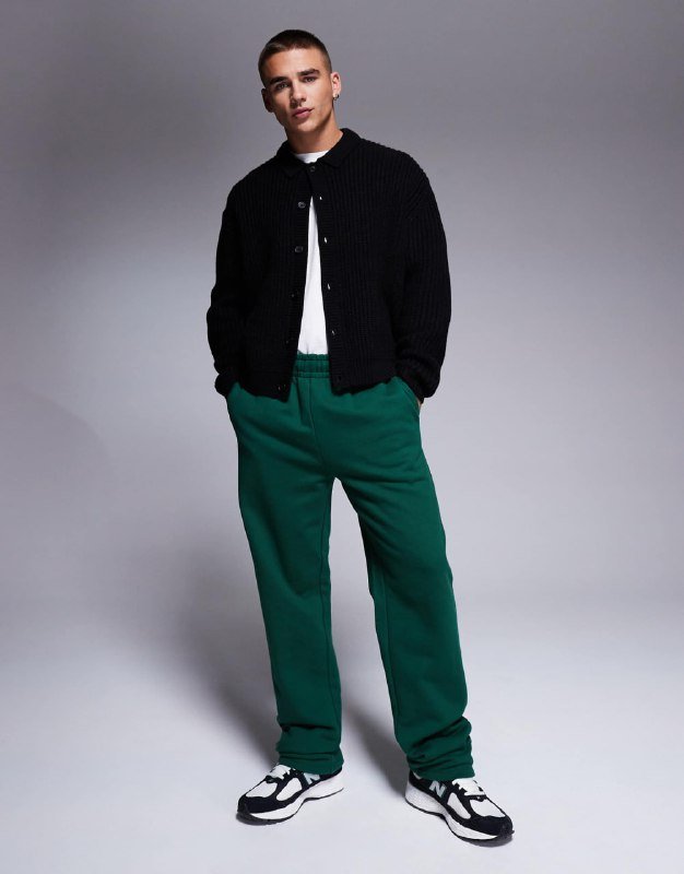 Спортивные брюки прямого кроя ASOS DESIGN темно-зеленые