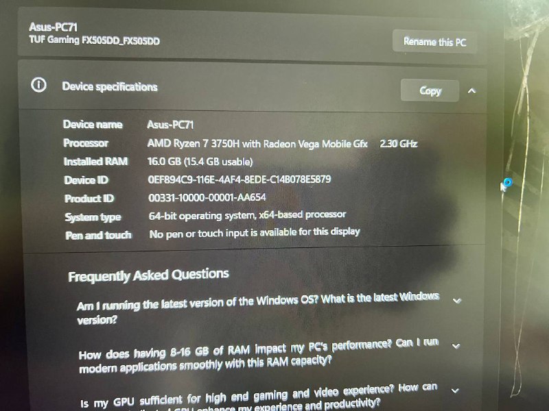 Ноутбук ASUS TUF FX505DD, ASUS TUF F15 FA506II 4
