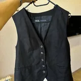 Свитер Zara, жилет Zara, джинсы, платье Reserved 2