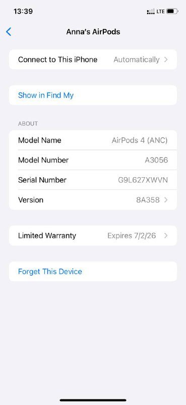 Apple AirPods 4 (ANC) полный комплект