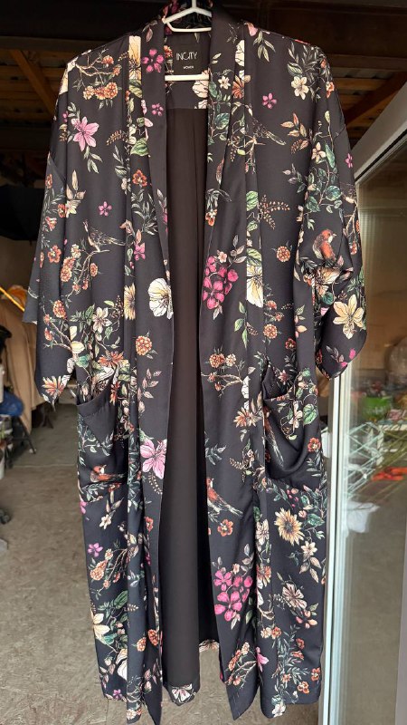 Коричневый плащ Zara M, Накидка-кимоно Incity M
