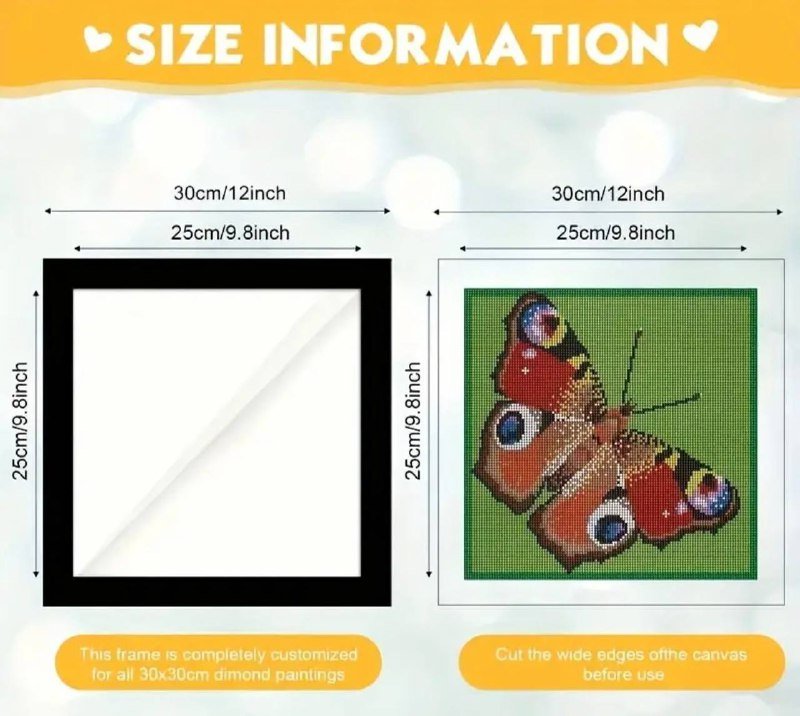 Набор 2 защитных магнитных рамок для алмазной живописи 30x30 см 3