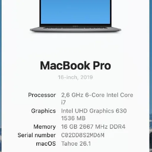 MacBook Pro 16-inch 2019 i7 16GB 512GB