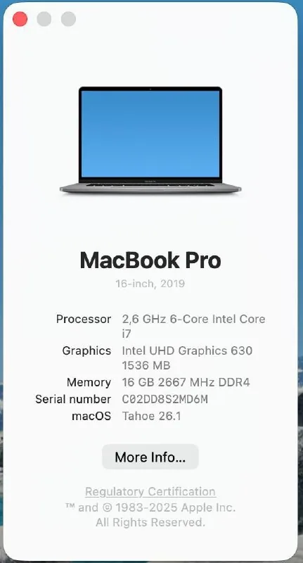 MacBook Pro 16-inch 2019 i7 16GB 512GB 1