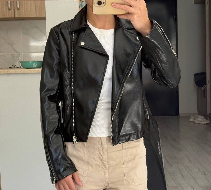 Куртка косуха из кожзама topshop XS 4