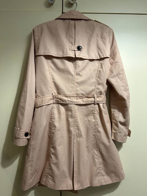Розовый хлопковый тренч Stradivarius размер S 3