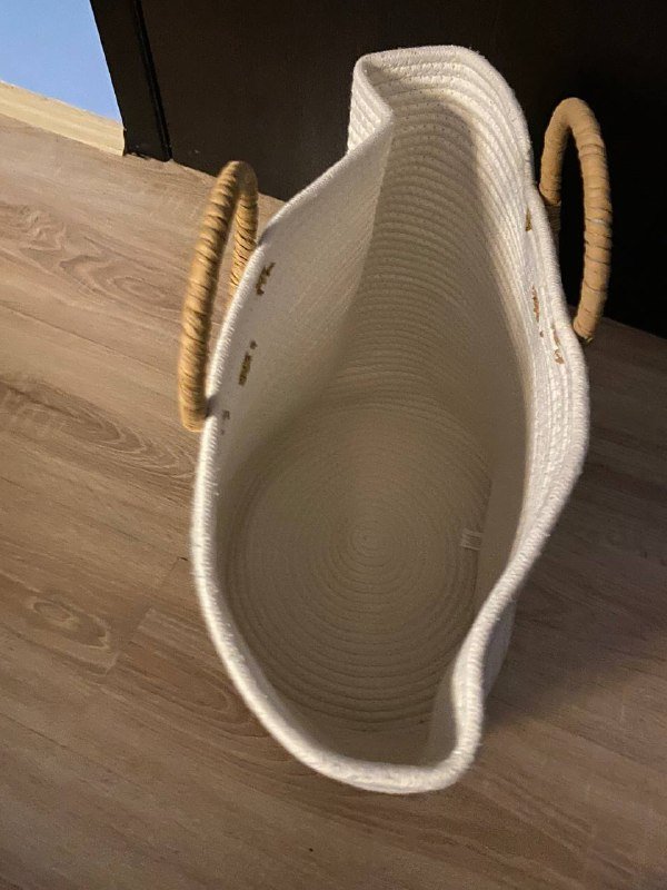 Корзина для белья белая плетеная 4