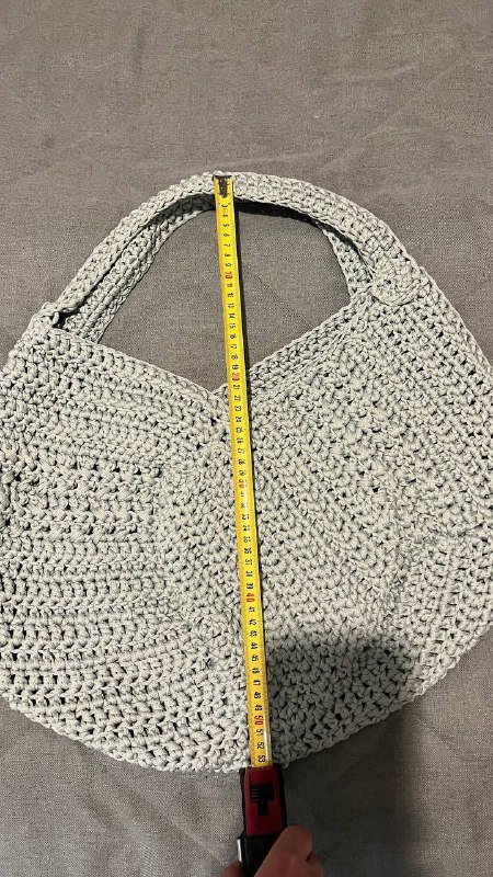 Вязаная сумка шопер ручной работы мятного цвета 3