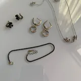 Серебряные серьги, цепочка 5