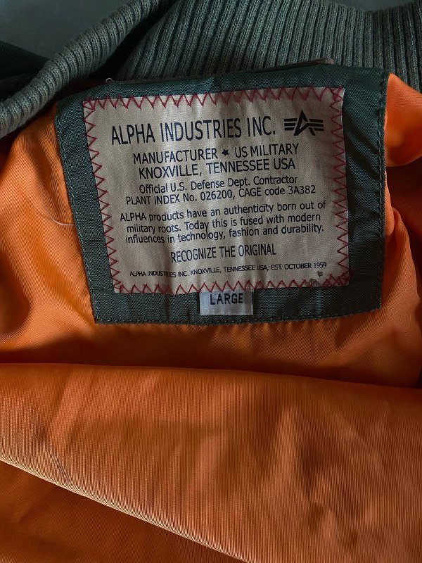 Бомбер Alpha Industries размер L 2