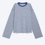 Женский лонгслив H&M в полоску 1