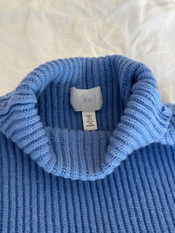 Голубой свитер H&M размер S 2