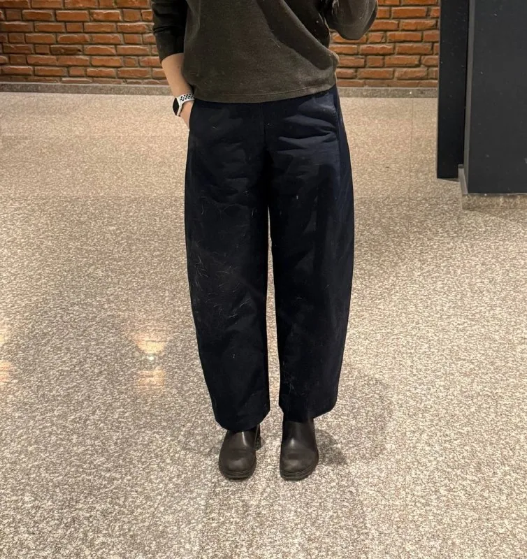 Женские брюки Uniqlo Barrel, тёмно-синие, размер S 1