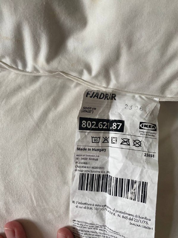Пуховые подушки Ikea 50x50 cm