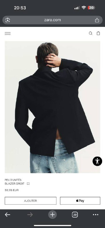 Женский черный пиджак Zara S M 5