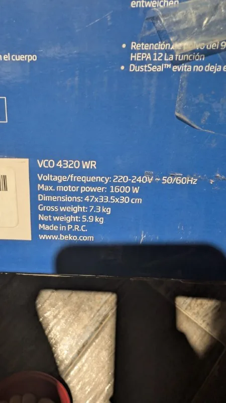 Пылесос BEKO VCO 4320 WR 1