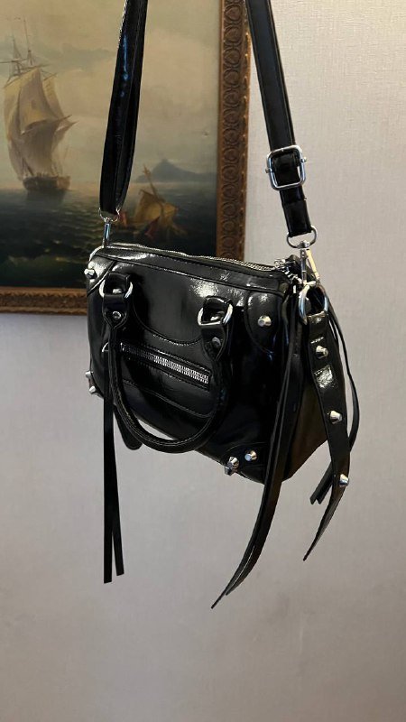 Черная кожзам сумка 3