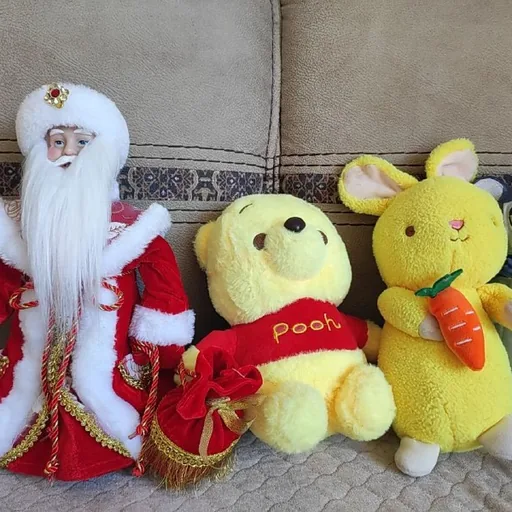 Мягкие игрушки, фигурка Деда Мороза, мышь-копилка