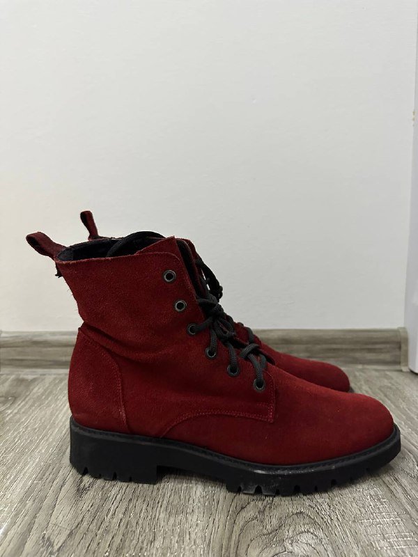 Ботинки Rylko натуральная замша бордовые 39 размер 2
