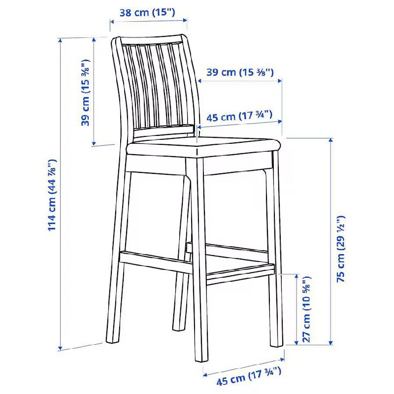 Барные стулья 4 штуки со спинкой (IKEA) 5