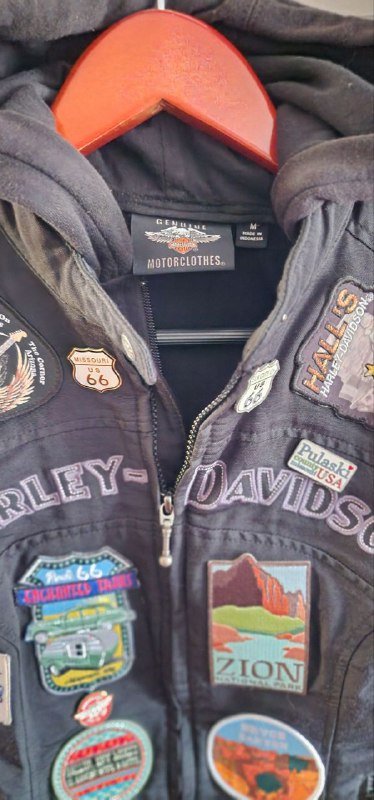 Кастомная женская текстильная куртка Harley-Davidson с жилеткой М 3