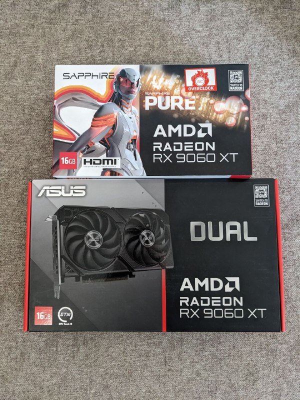 Видеокарты 9060xt Dual, 9060xt Pure, 9070xt Legend, 9070xt Legend Dark