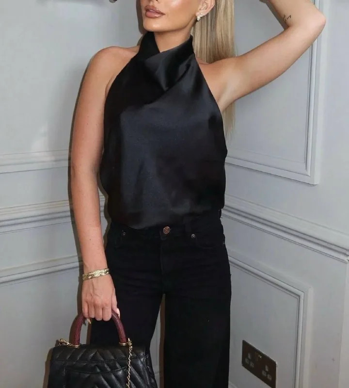 Сатиновый топ халтер ZARA, размер M 1
