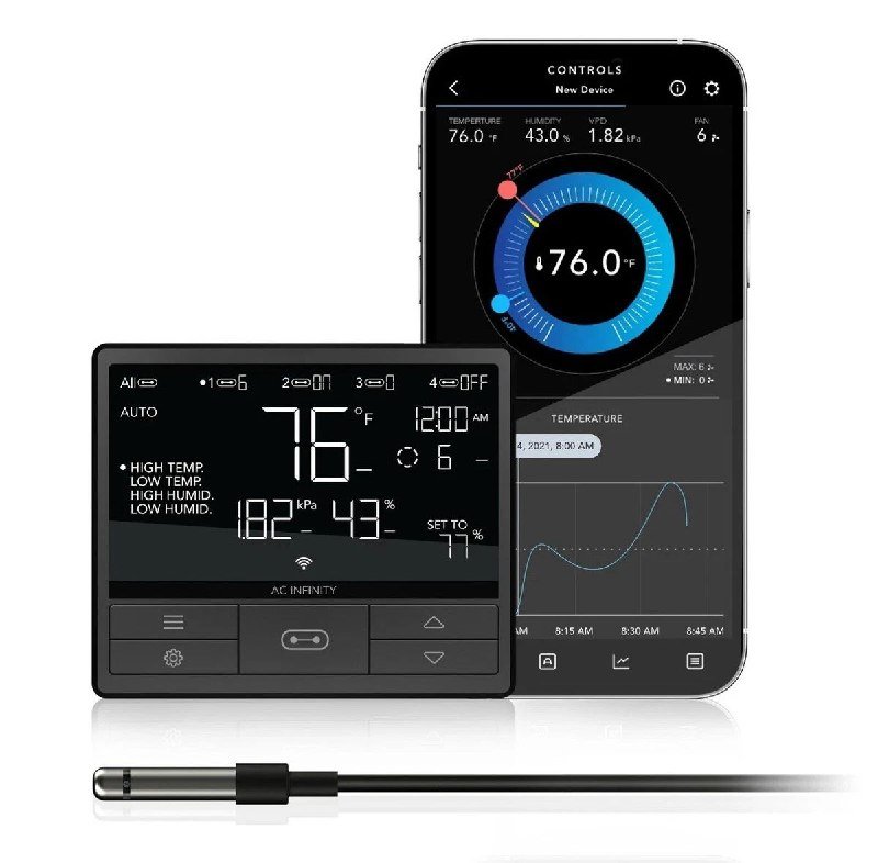 Контроллер, 4 вентилятора, вытяжка, увлажнитель, угольный фильтр 2