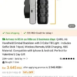 Ручной стабилизатор-гироскоп с подсветкой и штативом 5