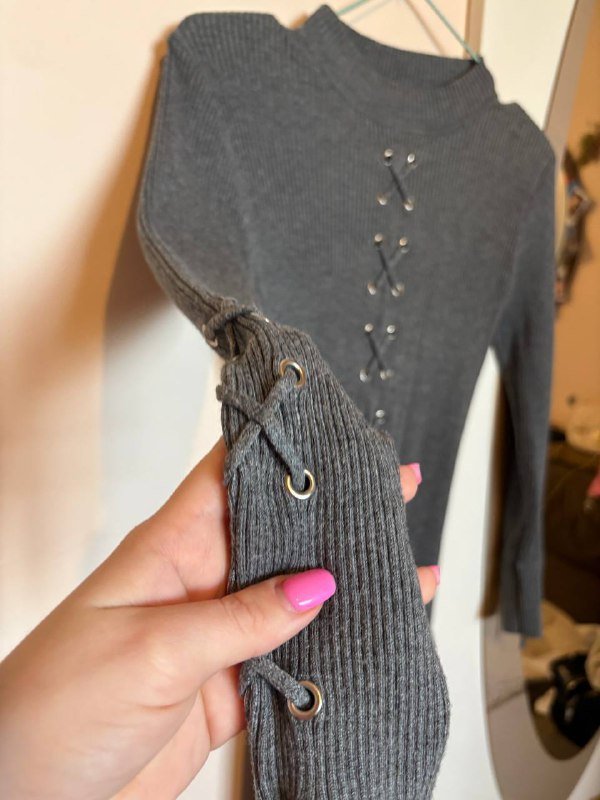 Серое платье S-M 2