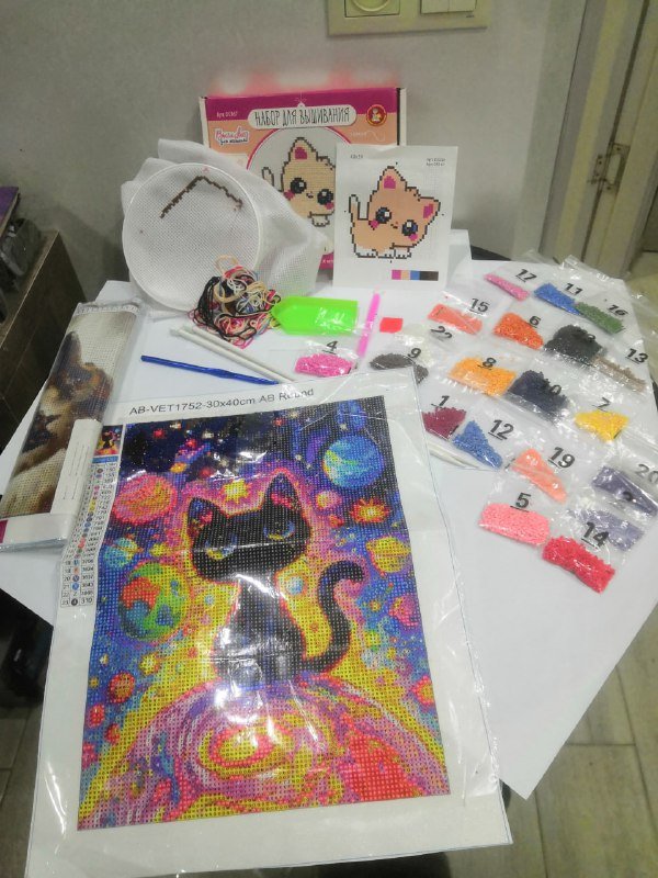 Алмазная мозайка, вышивка, бисер, спицы