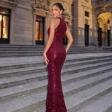 Burgundy sparkling dress 3