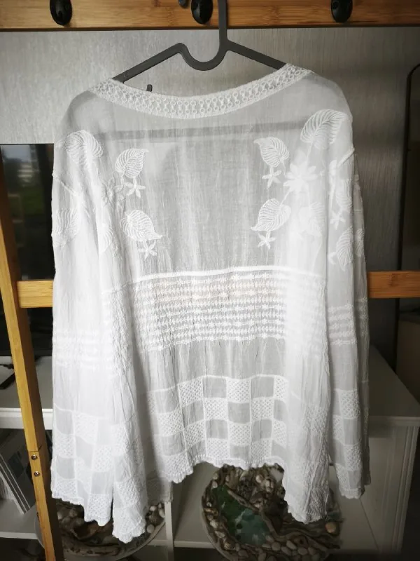 Женские рубашки, лен, хлопок 1